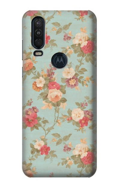 S3910 Vintage Rose Case Cover Custodia per Motorola One Action (Moto P40 Power)