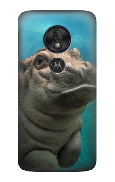 S3871 Cute Baby Hippo Hippopotamus Case Cover Custodia per Motorola Moto G7 Play