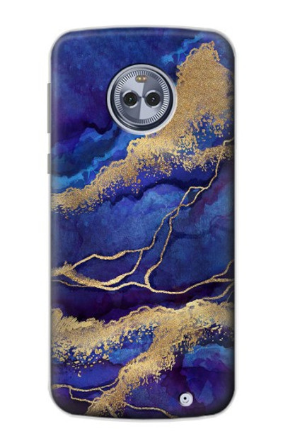 S3906 Navy Blue Purple Marble Case Cover Custodia per Motorola Moto X4