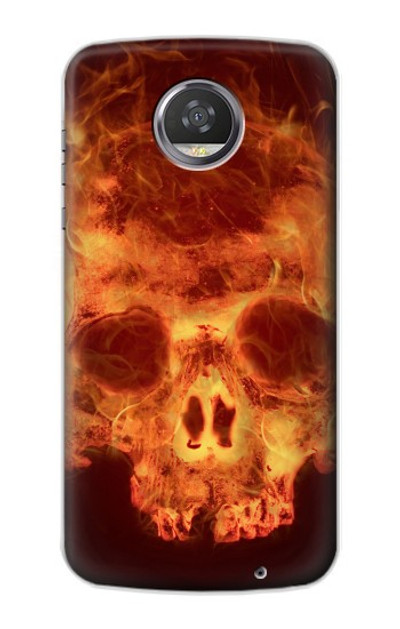 S3881 Fire Skull Case Cover Custodia per Motorola Moto Z2 Play, Z2 Force