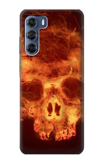 S3881 Fire Skull Case Cover Custodia per Motorola Edge S30