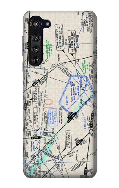 S3882 Flying Enroute Chart Case Cover Custodia per Motorola Edge