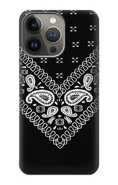 S3363 Bandana Black Pattern Case Cover Custodia per iPhone 14 Pro