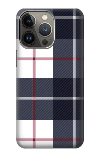 S3452 Plaid Fabric Pattern Case Cover Custodia per iPhone 14 Pro