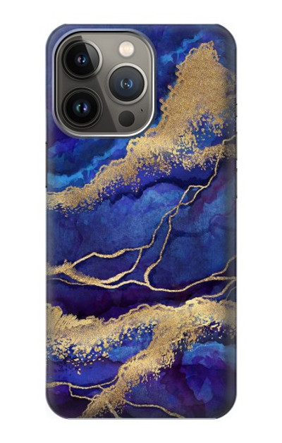 S3906 Navy Blue Purple Marble Case Cover Custodia per iPhone 14 Pro