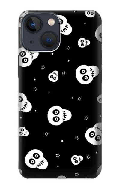 S3261 Smile Skull Halloween Pattern Case Cover Custodia per iPhone 14 Plus