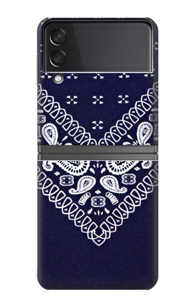 S3357 Navy Blue Bandana Pattern Case Cover Custodia per Samsung Galaxy Z Flip 4