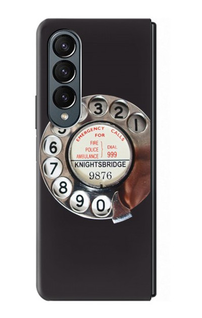 S0059 Retro Rotary Phone Dial On Case Cover Custodia per Samsung Galaxy Z Fold 4