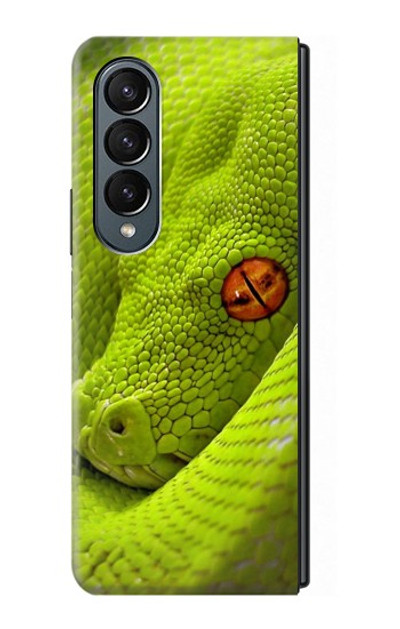 S0785 Green Snake Case Cover Custodia per Samsung Galaxy Z Fold 4 S0785 Green Snake Case Cover Custodia per Samsung Galaxy Z Fold 4