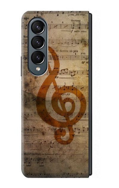 S2368 Sheet Music Notes Case Cover Custodia per Samsung Galaxy Z Fold 4 S2368 Sheet Music Notes Case Cover Custodia per Samsung Galaxy Z Fold 4