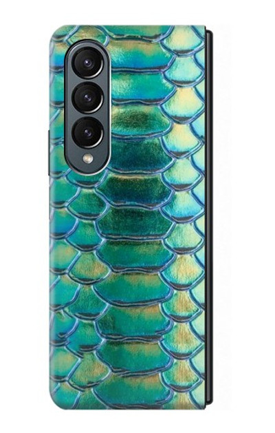 S3414 Green Snake Scale Graphic Print Case Cover Custodia per Samsung Galaxy Z Fold 4