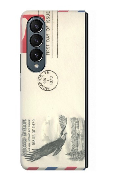 S3551 Vintage Airmail Envelope Art Case Cover Custodia per Samsung Galaxy Z Fold 4