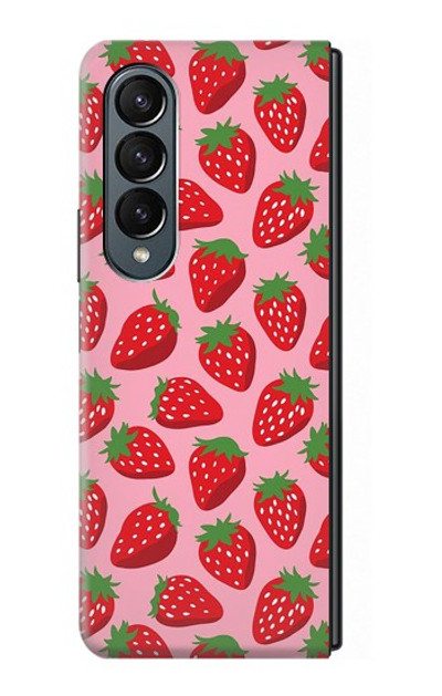 S3719 Strawberry Pattern Case Cover Custodia per Samsung Galaxy Z Fold 4 S3719 Strawberry Pattern Case Cover Custodia per Samsung Galaxy Z Fold 4