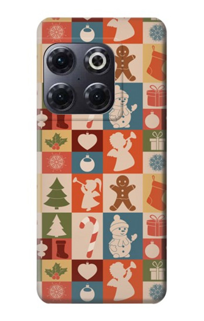 S2854 Cute Xmas Pattern Case Cover Custodia per OnePlus 10T