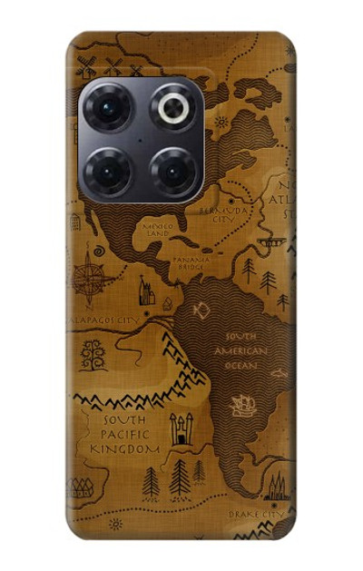 S2861 Antique World Map Case Cover Custodia per OnePlus 10T