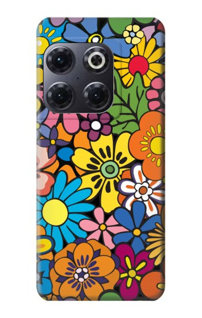 S3281 Colorful Hippie Flowers Pattern Case Cover Custodia per OnePlus 10T