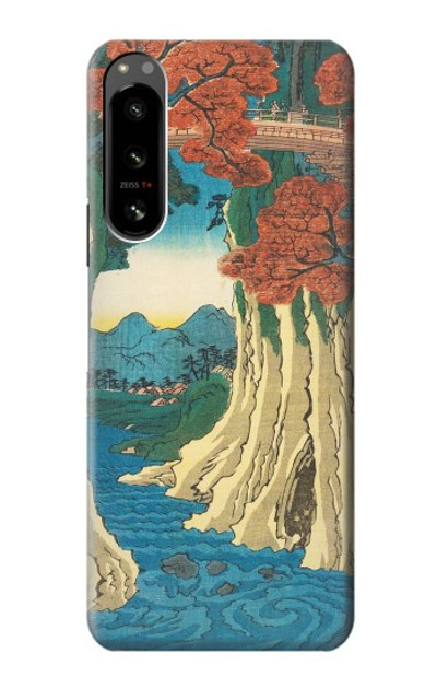 S3348 Utagawa Hiroshige The Monkey Bridge Case Cover Custodia per Sony Xperia 5 IV