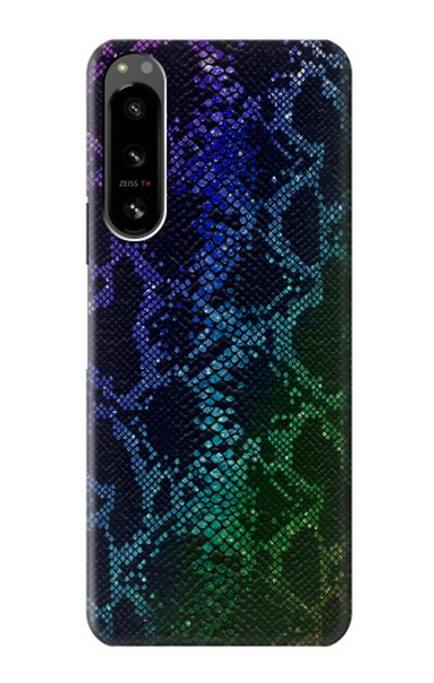 S3366 Rainbow Python Skin Graphic Print Case Cover Custodia per Sony Xperia 5 IV