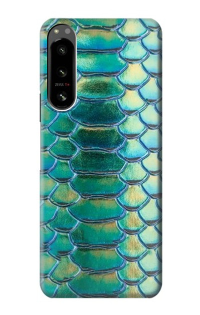 S3414 Green Snake Scale Graphic Print Case Cover Custodia per Sony Xperia 5 IV