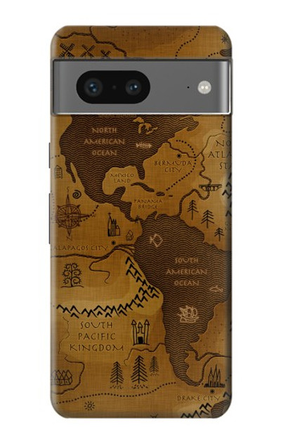 S2861 Antique World Map Case Cover Custodia per Google Pixel 7