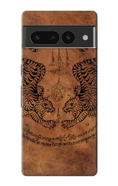 S3209 Sak Yant Twin Tiger Case Cover Custodia per Google Pixel 7 Pro