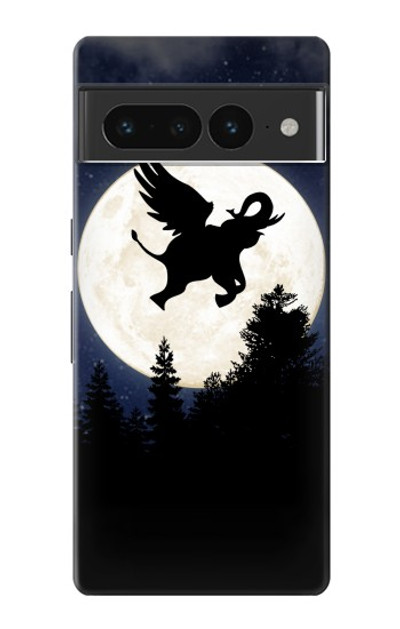 S3323 Flying Elephant Full Moon Night Case Cover Custodia per Google Pixel 7 Pro