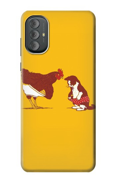 S1093 Rooster and Cat Joke Case Cover Custodia per Motorola Moto G Power 2022, G Play 2023