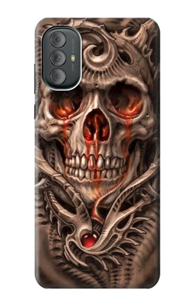 S1675 Skull Blood Tattoo Case Cover Custodia per Motorola Moto G Power 2022, G Play 2023