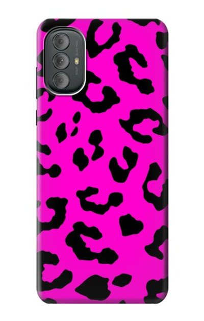 S1850 Pink Leopard Pattern Case Cover Custodia per Motorola Moto G Power 2022, G Play 2023