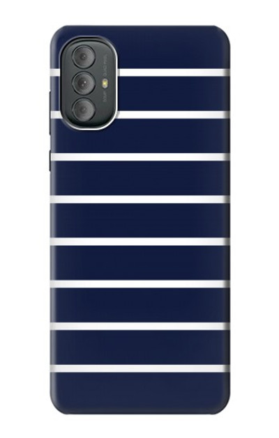 S2767 Navy White Striped Case Cover Custodia per Motorola Moto G Power 2022, G Play 2023