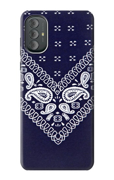 S3357 Navy Blue Bandana Pattern Case Cover Custodia per Motorola Moto G Power 2022, G Play 2023