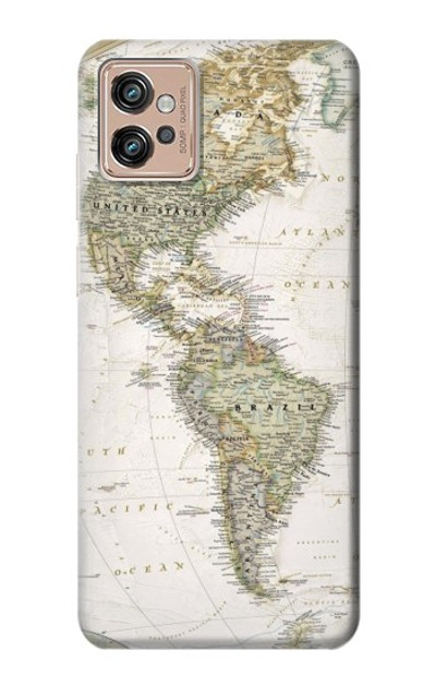 S0604 World Map Case Cover Custodia per Motorola Moto G32