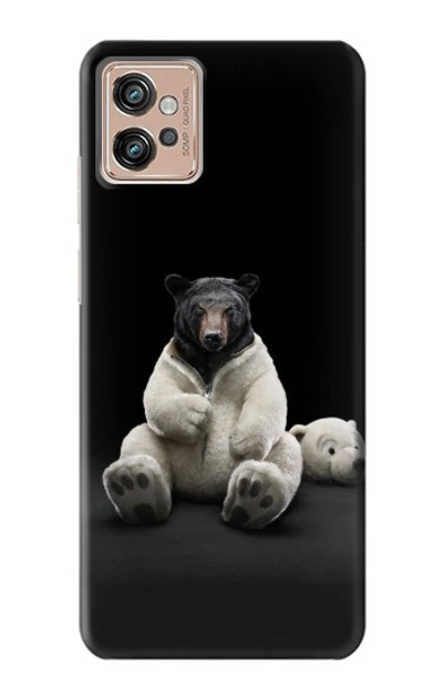 S0878 Black Bear Case Cover Custodia per Motorola Moto G32