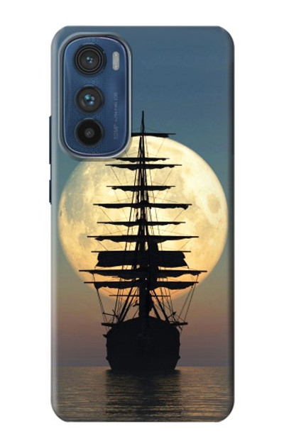 S2897 Pirate Ship Moon Night Case Cover Custodia per Motorola Edge 30