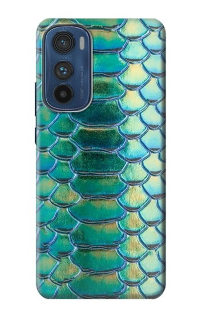 S3414 Green Snake Scale Graphic Print Case Cover Custodia per Motorola Edge 30