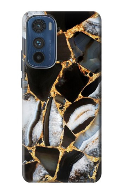 S3419 Gold Marble Graphic Print Case Cover Custodia per Motorola Edge 30