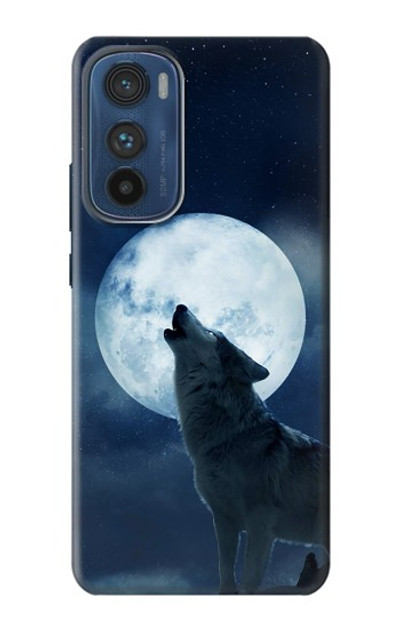 S3693 Grim White Wolf Full Moon Case Cover Custodia per Motorola Edge 30