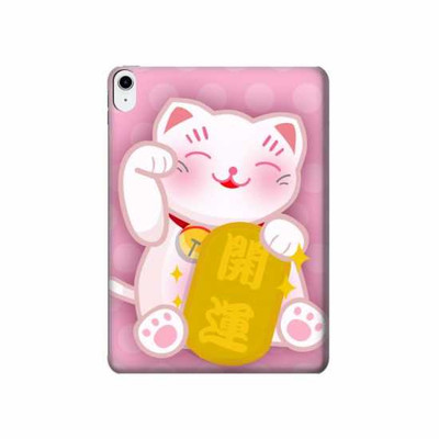 S3025 Pink Maneki Neko Lucky Cat Case Cover Custodia per iPad 10.9 (2022)