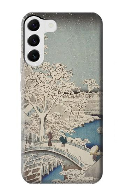 S3350 Utagawa Hiroshige Drum Bridge Yuhi Hill in Meguro Case Cover Custodia per Samsung Galaxy S23 Plus