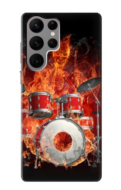 S1431 Skull Drum Fire Rock Case Cover Custodia per Samsung Galaxy S23 Ultra