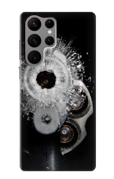 S2387 Gun Bullet Hole Glass Case Cover Custodia per Samsung Galaxy S23 Ultra