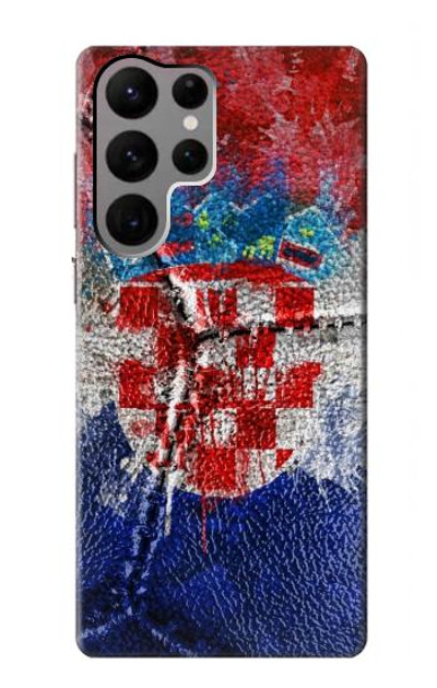 S3313 Croatia Flag Vintage Football Graphic Case Cover Custodia per Samsung Galaxy S23 Ultra