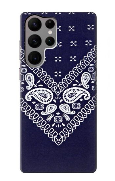 S3357 Navy Blue Bandana Pattern Case Cover Custodia per Samsung Galaxy S23 Ultra