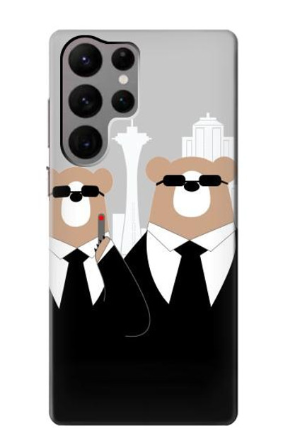 S3557 Bear in Black Suit Case Cover Custodia per Samsung Galaxy S23 Ultra