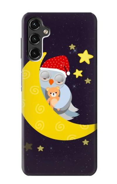 S2849 Cute Sleepy Owl Moon Night Case Cover Custodia per Samsung Galaxy A14 5G