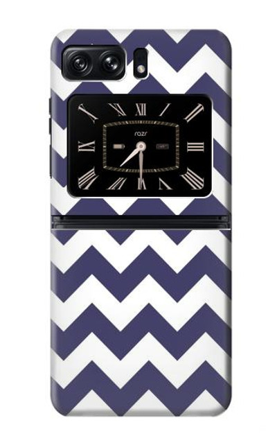 S2345 Navy Blue Shavron Zig Zag Pattern Case Cover Custodia per Motorola Moto Razr 2022