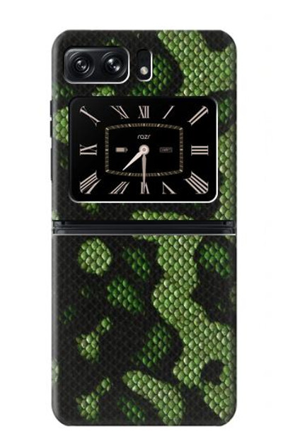 S2877 Green Snake Skin Graphic Printed Case Cover Custodia per Motorola Moto Razr 2022