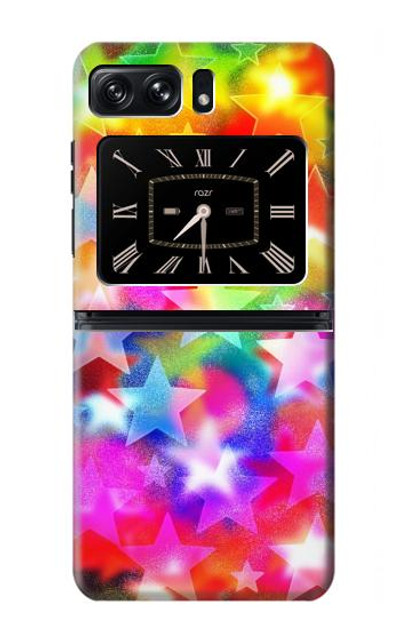 S3292 Colourful Disco Star Case Cover Custodia per Motorola Moto Razr 2022