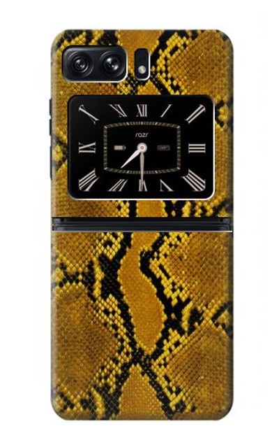 S3365 Yellow Python Skin Graphic Print Case Cover Custodia per Motorola Moto Razr 2022