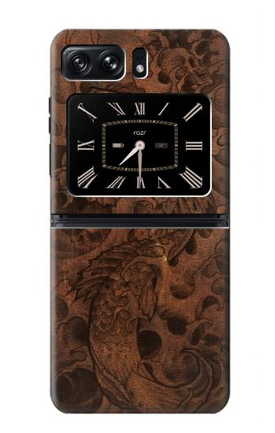 S3405 Fish Tattoo Leather Graphic Print Case Cover Custodia per Motorola Moto Razr 2022